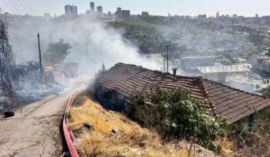 Ankara’da ağaçlık alanda çıkan yangın gecekondulara sıçradı