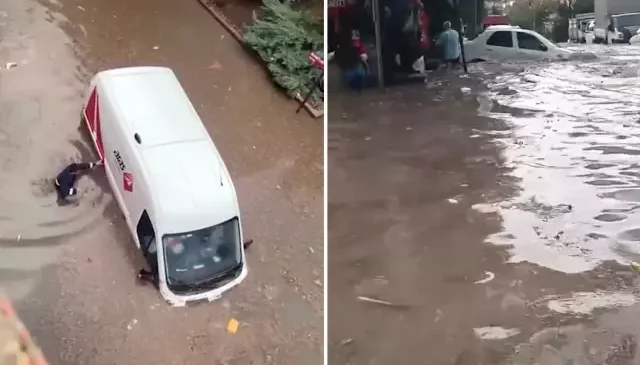 Ankara’da hayat durdu! Araçlar sel sularında sürüklendi