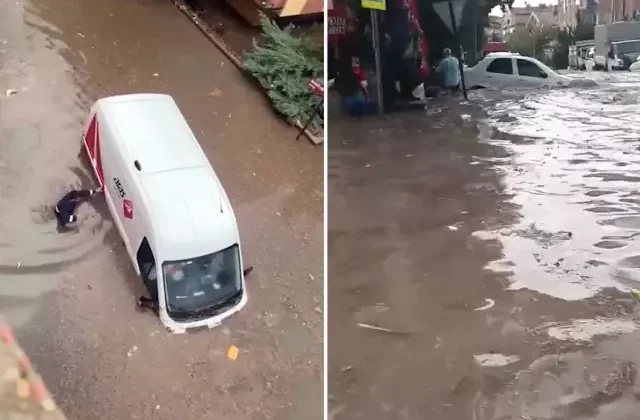 Ankara’da hayat durdu! Araçlar sel sularında sürüklendi