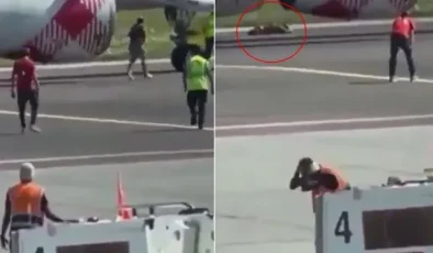 Apronda dehşet! Koşarak uçağın motorunun içine atladı