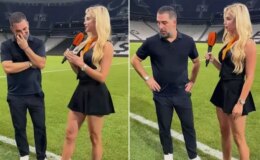 Arda Turan’ın Ukraynalı muhabirle göz teması kurmama çabası