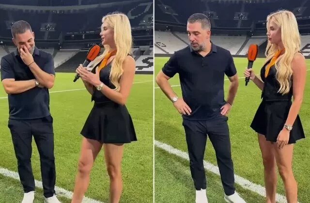 Arda Turan’ın Ukraynalı muhabirle göz teması kurmama çabası