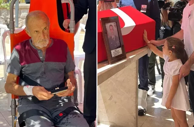 Şehit cenazesinde yürek burkan anlar! Biri babasına biri evladına veda etti