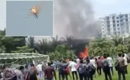 Bangladeş’te savaş uçağı üniversite kampüsüne düştü