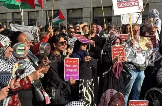Berlin’de Gazze için gösteri: Refah Sınır Kapısı’nı açın
