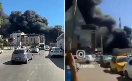 Buca’da toplanmayan çöpler alev alev yandı