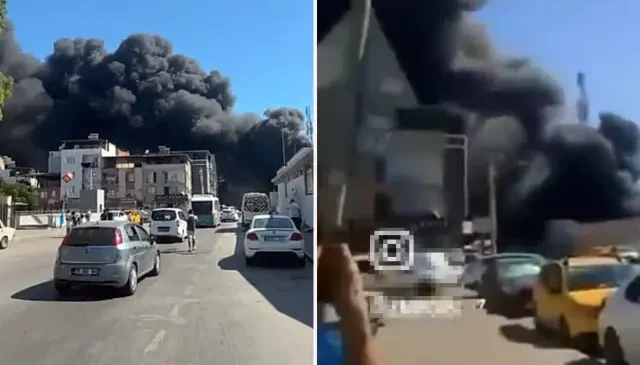 Buca’da toplanmayan çöpler alev alev yandı