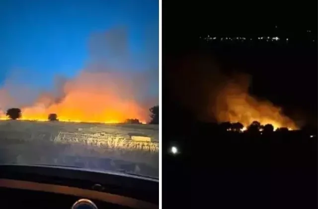 Çanakkale’de tarım arazisinde yangın! Alevler gökyüzüne yükseldi