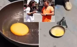 Canlı yayında bir garip “yumurta pişirme” deneyi! İzleyenler pek inanmadı