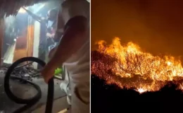 Çeşme’de zamanla yarış! Alevler evlere ulaştı