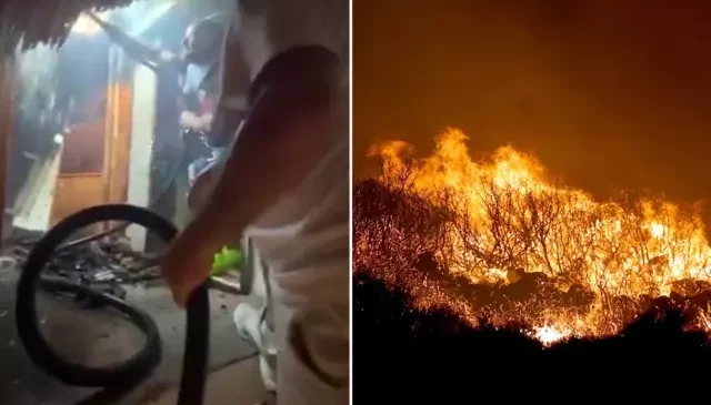 Çeşme’de zamanla yarış! Alevler evlere ulaştı