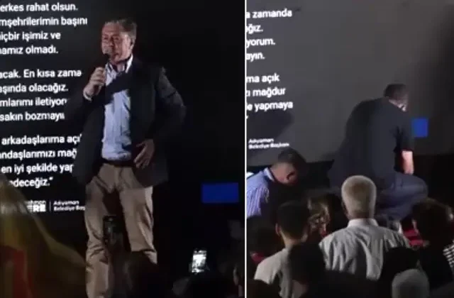 CHP Grup Başkanvekili Murat Emir sahneden düştü