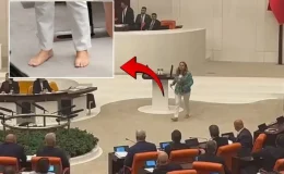 CHP’li Semra Dinçer Meclis kürsüsüne çıplak ayakla çıktı