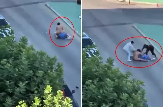 Çıplak halde sokağa çıkıp, yoldan geçen kadına saldırdı