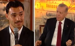 Cumhurbaşkanı Erdoğan ile milli futbolcu Kaan Ayhan arasında gülümseten diyalog