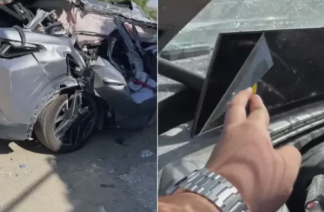 Ekran jelatinini çıkarmaya kıyamadığı aracı bu hale geldi