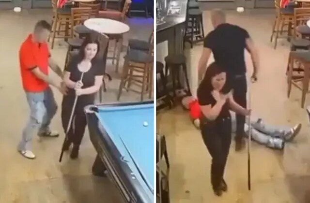 Eşini taciz eden sarhoş adamı tek yumrukla bayılttı