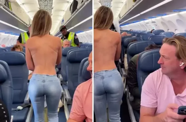 Genç modelin uçakta giydiği kıyafet olay oldu! “Bu halde uçağa nasıl bindin?”