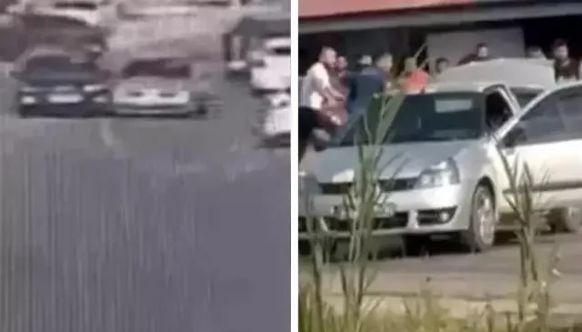 Husumetli ailelerin ilginç kavgası! Önce araçlarla birbirlerine çarptılar sonra bıçakları çektiler