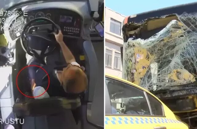 İETT otobüsünün 10 araca çarptığı kaza araç kamerasında! Şoförün yaptıkları pes dedirtiyor