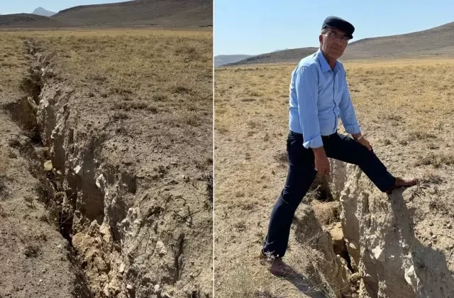 İki ilçe birbirinden ayrılıyor! Metrelerce uzunluğunda yarık nedeniyle mahalleli tedirgin