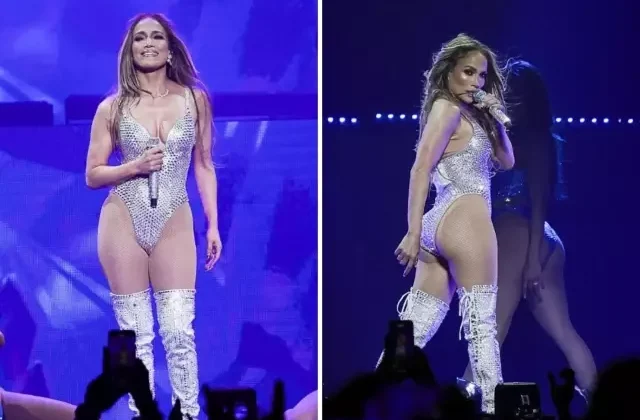 Jennifer Lopez, cesur sahne kıyafetiyle Madrid’i salladı