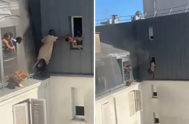 Kahraman kapıcı, yanan binanın 6. katından dört bebeği canını hiçe sayarak kurtardı