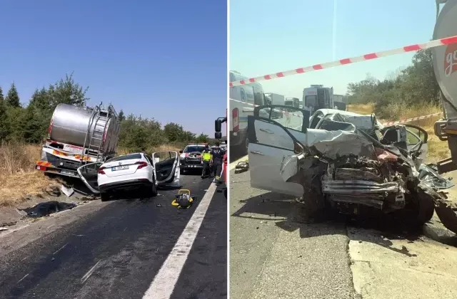 Kamyonla çarpışan otomobil kağıt gibi ezildi: 4 kişi hayatını kaybetti