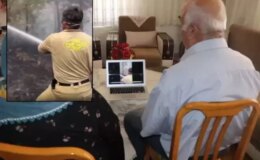 Yangınlarla mücadele eden orman işçisinden ailesine duygu yüklü video