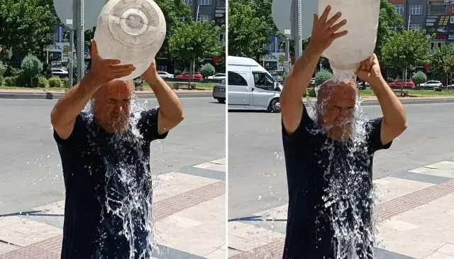 Hava sıcaklığının 45 dereceyi bulduğu kentte vatandaşlar böyle serinledi