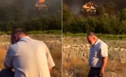 Kelimelerin tükendiği an! Şehit babası evinin yanışını böyle izledi