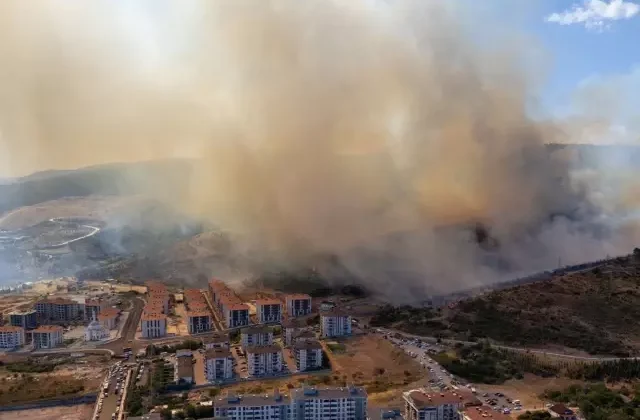 Kocaeli’de söndürülen orman yangını havadan görüntülendi