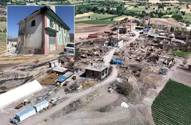 Köyün tamamı kül oldu, bir tek burası sağlam kaldı