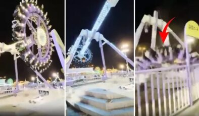 Lunaparkta facia! Eğlence aracı ortadan ikiye kırıldı, çok sayıda yaralı var