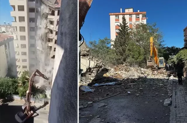 Maltepe’de faciadan dönüldü: 11 katlı bina yıkım sırasında çöktü