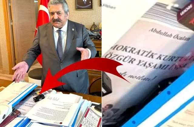 MHP’li Feti Yıldız’ın odasında dikkat çeken detay! Öcalan’ın kitabı masasında