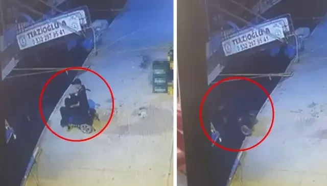Akülü sandalye ile geldiği iskeleden kendini denize bıraktı