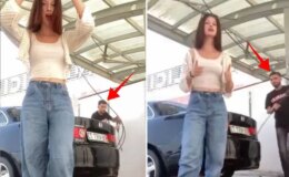 O mesafeden tazyikli su sıkılır mı? Genç kız hayatının şokunu yaşadı