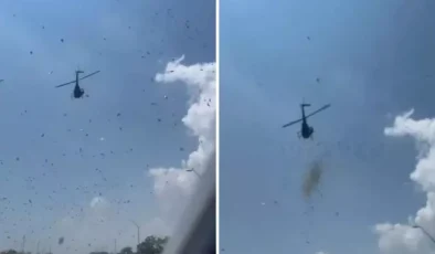 Ölen adamın vasiyeti şaşırttı! Cenazesinde helikopterden para yağdırıldı