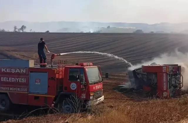 Orman yangınına müdahale eden araç devrildi! 5 personel yaralandı