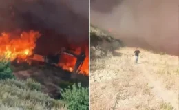 Orman yangınında alevlerin arasında kalan iş makinesi operatörü: Etim eriyor gibiydi