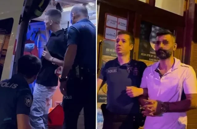 Ortalığı birbirine katıp polise bıçakla saldırdılar