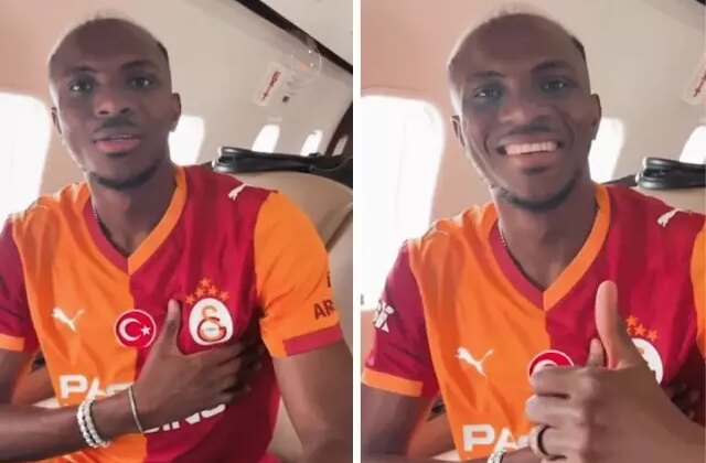 Osimhen ilk mesajını uçakta verdi: Sadece Galatasaray