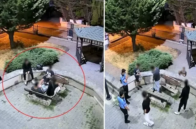 Zabıta parkta çekirdek kabuklarını yere atan gençleri affetmedi, ellerine süpürgeyi verdi