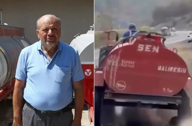Patlak lastikle orman yangınına su taşıyan çiftçiye destek yağdı! Yaptığıyla yine gönülleri fethetti