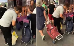 Pazarda büyük rezillik! Kimse görmüyor sandı ama kamera kayıttaydı