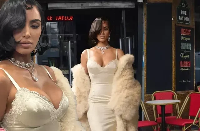 Podyuma çıkan Kim Kardashian yürüyüşüyle alay konusu oldu