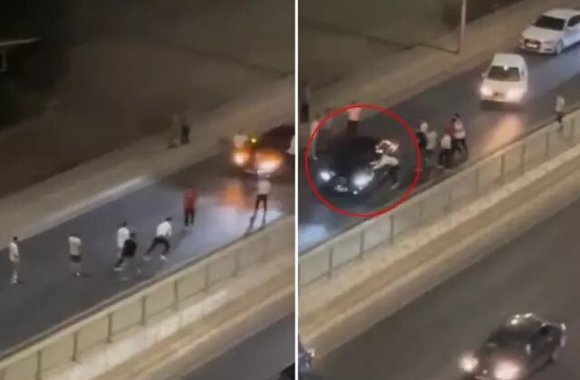 Şehir eşkıyaları, aracın önünü kesip hamile kadına saldırdı