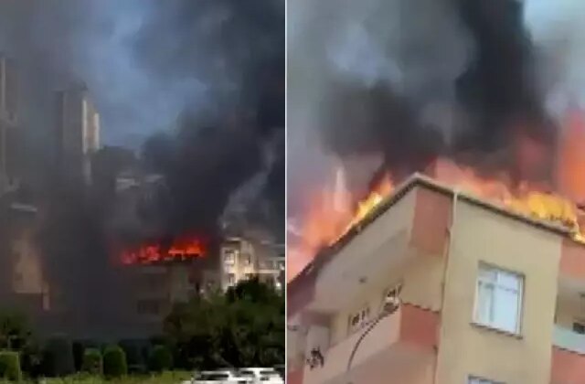 Ümraniye’de 4 katlı binada yangın
