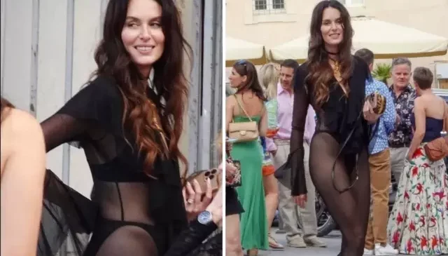 Ünlü modelden görülmemiş düğün kıyafeti! Kimse geline bakmadı